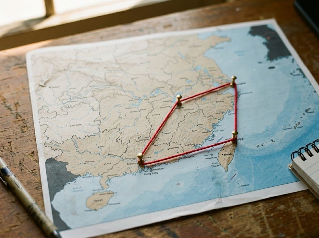 Import route map from the Pearl River Delta to the Yangtze River Delta